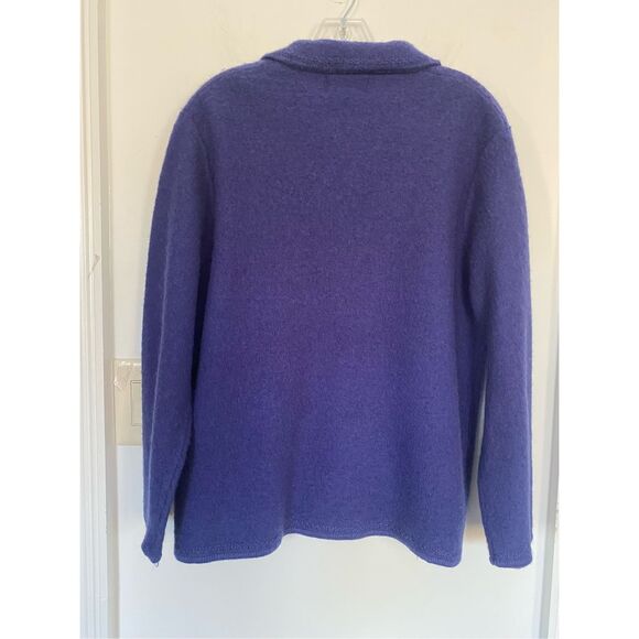 Nouveaux 100% Wool Purple Full Zip Cardigan Sz Xl NWT - Picture 9 of 12